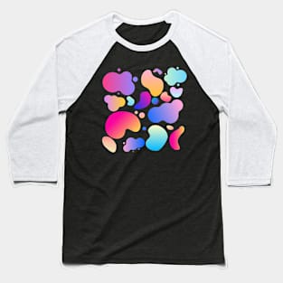 Gradient Blended Paint Blob Pattern Baseball T-Shirt